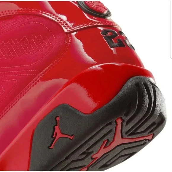 Nike Size 10 Air Jordan 9 Retro Chile Red Black Mens CT8019-600 Lace Up Sneakers - Picture 8 of 12